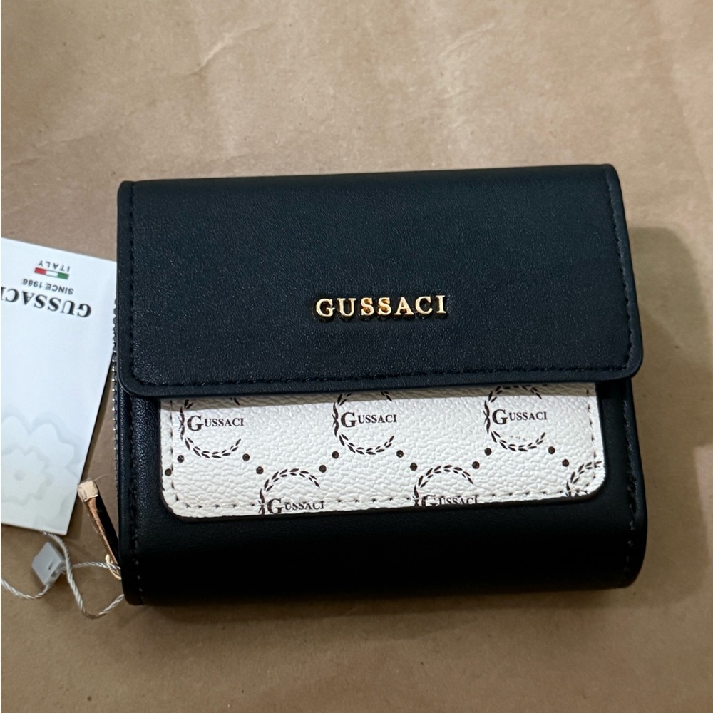 Gussaci Black and Cream Women's Wallet